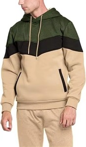 Men's Formal Hoodie Tracksuit Khaki Green Breathable Fleece Joggers Set Winter Outdoor Custom Logo <b>Design</b> OEM/ODM - Product Image 2