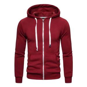 Sweat à capuche zippé pour homme, idéal pour la musculation et le sport d'automne, en polaire respirante, motif camouflage brodé, couleur unie - Product Image 3