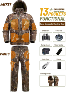 Combinaison de chasse unisexe pour adultes en toile imprimée, respirante, coupe-vent, imperméable, multi-poches, haute qualité, prix abordable - Product Image 6