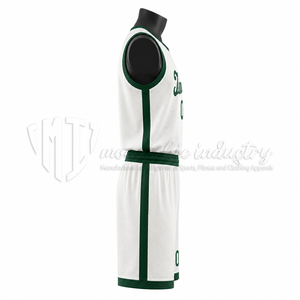 Conjunto de Uniforme de Baloncesto Blanco y Verde Personalizado, Fabricante de Marca Privada OEM ODM - Product Image 4