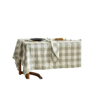 Décoration : 1 nappe en coton brodé de qualité supérieure – Tissu doux de couleur unie pour mariage, fête - Product Image 1