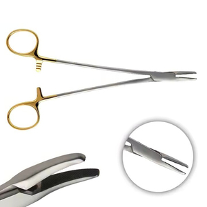 Pinzas Heaney de 9 pulgadas de acero, manuales, con dientes TC, curvadas, juego de instrumentos quirúrgicos de alta calidad para perforaciones de joyería y portaagujas - Product Image 5