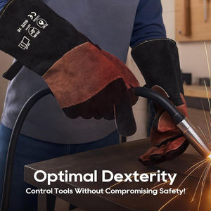 Guantes de Soldadura de Cuero de Seguridad, Resistentes al Calor, Diseño Premium, Absorbentes del Sudor, Duraderos, Guantes de Trabajo de Soldadura de Primera Calidad - Product Image 5