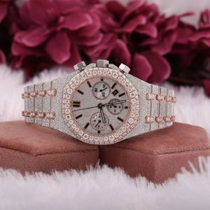 Reloj de Lujo Estilo Hip Hop con Caja de Aleación, Movimiento de Cuarzo, Esfera de 40 mm, Cristal, Correa de 20 mm, Diamantes Moissanite Cultivados en Laboratorio VVS - Product Image 4