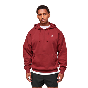 <span class=keywords><strong>Felpa</strong></span> con Cappuccio Oversize da Uomo in <span class=keywords><strong>Bordeaux</strong></span>, Pullover in Pile Pesante, Vestibilità Comoda, Stile Casual Streetwear - Product Image 1