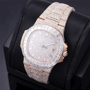 Reloj de Moissanita con Incrustaciones de Diamantes, Estilo Hip Hop, Reloj de Lujo, Venta al Por Mayor - Product Image 4