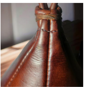 Sac de frappe sur pied en cuir, équipement d'entraînement universel durable, sac de vitesse en cuir vintage : ballon d'entraînement de boxe fait main - Product Image 5