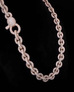 Cadena de eslabones cubanos de moissanita de lujo, collar de plata de ley con incrustaciones, joyería llamativa de hip hop para hombre - Product Image 2