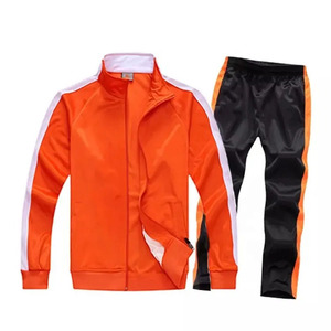 Conjunto Deportivo Unisex Negro con Rayas Verde Neón, Chaqueta Deportiva con Cierre Completo y Pantalones, Ropa de Otoño para Adultos - Product Image 2