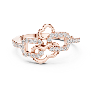 Luxury Heart Infinity Link Moissanite <b>Ring</b> in <b>925</b> Sterling <b>Silver</b> 14k Gold Plated | Romantic Women's Fashion Party <b>Ring</b> - Product Image 6
