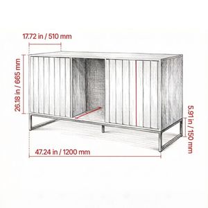Luxury Rectangle Cat Litter <b>Boxes</b> <b>Large</b> Capacity Eco-Friendly Wooden Cabinet for Living Room PC Material - Product Image 2