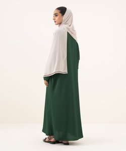 Middle East <b>Arab</b> Classic Abaya Green Modest Abaya Muslim Clothing Solid Color Embroidery Irani Kaftan Handmade - Product Image 6
