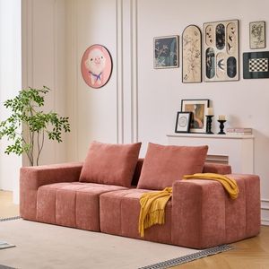 Divano Moderno Minimalista Stile Schneier con 2 Cuscini per Soggiorno, Appartamento o Ufficio - Disponibile in Rosa - Product Image 1