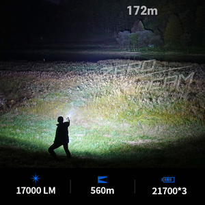 Lampe de travail rechargeable ZeroBeam F50 à 6 LED, professionnelle, étanche IPX8, 17000 lumens, portée de 560 m, chargement USB-C, verre trempé - Product Image 5