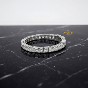 Bracelet tennis en diamant taille Asscher plaqué argent, bijoux fins élégants et luxueux pour femme, cadeau intemporel pour mariage et fête - Product Image 3