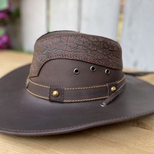 Leather Adjustable Cowboy <b>Hat</b> Wide Brim Vintage <b>Western</b> Men Women Outdoor Fishing Travel Spring Autumn Casual Adult - Product Image 2