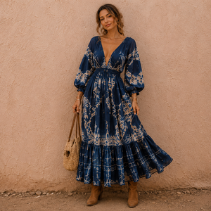 Custom Boho <b>Dress</b> Breathable Vicose Rayon Woven Fabric Soft Touch Anti Pilling Design - Product Image 1