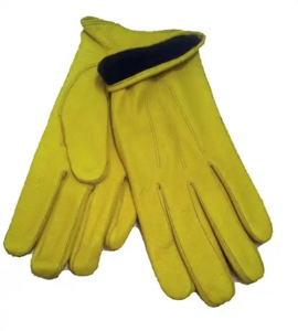 Durable Soft Goat Grain Leather Anti-Vibration Black Fleece Lining Breathable Safety <b>Gloves</b> Elastic Wristlet Waterproof - Product Image 2