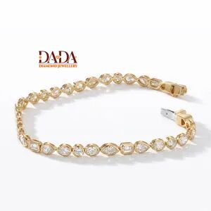 Elegante Pulsera de Diamantes Cultivados en Laboratorio con Corte Ovalado y Engaste de Bisel para Mujer, Joyería Fina Minimalista, Delicada Pulsera de Diamantes - Product Image 3