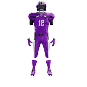 Uniforme de football américain personnalisé sublimé pour hommes, col en V, manches courtes, évacuation de l'humidité, 100% polyester, numéros d'équipe ajustés - Product Image 3