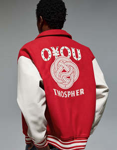 Blousons universitaires personnalisés pour hommes en mélange de laine, avec écussons brodés en chenille épaisse et appliques de baseball, style Letterman - Product Image 1