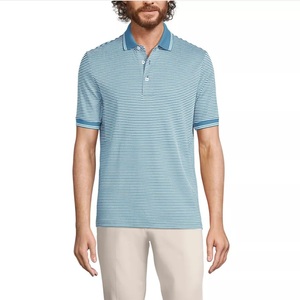 High Quality 100% Cotton Men's Quick Dry Golf <b>Shirt</b> Breathable Jersey with Custom Logo Print <b>Stripe</b> Pattern for <b>Polo</b> <b>Shirts</b> - Product Image 1
