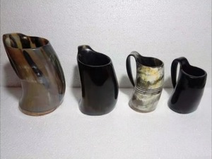 <b>Vintage</b> Eco-Friendly Rustic Horn <b>Mug</b> with Curved Handle Natural Gradient Design Handcrafted Drinkware From REHMAN CRAFT - Product Image 2