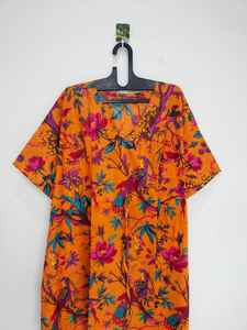 ชุดคลุมชายหาดผ้าฝ้ายอินเดียทำมือทรงหลวมสไตล์โบโฮ - Product Image 2