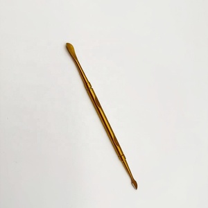 Outils professionnels de soin des ongles, manucure, pousse-cuticules en acier inoxydable à double tête dorée, réutilisable, haute qualité, logo personnalisé - Product Image 1