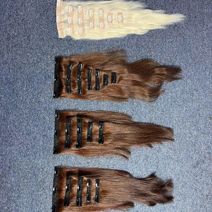 Extensions de cheveux à clipser de haute qualité de Nasa Hair au prix d'usine # PLA02 # Couleurs brunes de 35 cm à 80 cm Super Double Drawn - Product Image 1