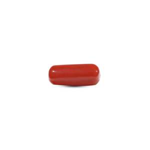Handcrafted 6.35 Carat Synthetic Red Coral Oval Cabochon Loose Gemstone for Fine Jewelry - Product Image 1