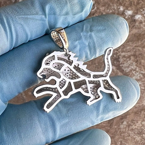 Pendentif Lion Rasta Hip-hop en Argent Sterling 925 Massif Plaqué Or avec Moissanite Sertie pour Homme – Idéal pour les Fêtes et Événements Spéciaux - Product Image 6