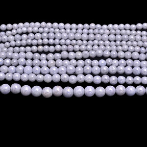 Grapolite grise naturelle 4x4mm-7x7mm 8 pouces lisse forme ronde cristal lisse perles de pierres précieuses brin pour la fabrication de bijoux collier - Product Image 2