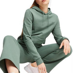 Sudadera con Capucha para Mujer, Color Sólido, Tejido de Algodón, Informal, Transpirable, Manga Larga, para Otoño - Product Image 2
