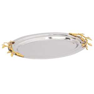Bandeja de Metal Moderna Hecha a Mano con Soporte de Madera para Decoración de Mesa de Ramadán, Decoración Tradicional Árabe para el Hogar - Product Image 5