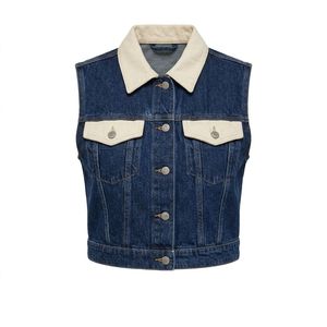 Chalecos vaqueros al por mayor para mujer con bolsillos de solapa, producción en masa de denim azul para minoristas de boutiques en EE. UU. - Product Image 6
