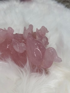 Patos Mandarín de Cuarzo Rosa, Familia de Cristales Naturales Tallados, Amor, Relación, Pareja, Sanación, Equilibrio del Chakra del Corazón, Boda - Product Image 2