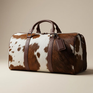 Wholesale genuine cowhide leather hair on travel <b>bags</b> custom logo supplier OEM premium fashion luggage <b>bag</b> for sale in low price - Product Image 3
