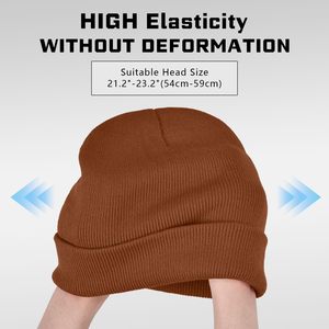 Gorro de Invierno de Acrílico de Alta Calidad, Personalizado con Logotipo Bordado, Unisex, con Borde Plegado, para Marcas de Ropa Urbana - Product Image 4