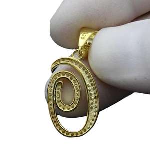 Colgante de Lujo con Letra O, Diamante Moissanita, Plata 925, Cadena con Incrustaciones de Diamantes, Opción de Regalo, Venta al por Mayor y Económica - Product Image 5