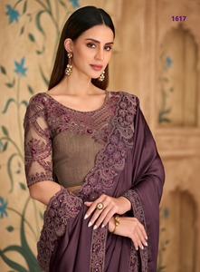 Sari de Seda Suave para un Look de Boda de Ensueño, Sari de Seda Banarasi de Diseño Moderno para Bodas Indias y Fiestas, con Blusa para Mujer - Product Image 3
