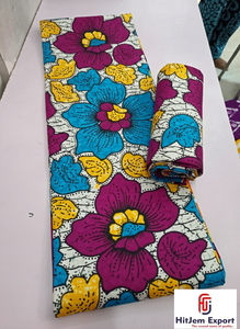 Tela Africana de Alta Calidad con Estampado de Cera y Algodón Ankara para Ropa y Proyectos Decorativos - Product Image 3