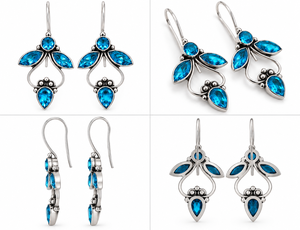 Wholesale Supply ARTS JEWELS Brass Oxidized Silver Zircon Floral Teardrop Drop <b>Earrings</b> | Handmade Indian Vintage Party Jewelry - Product Image 5