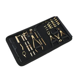Hair Extension <b>Tool</b> <b>Kit</b> Microbeads Crimping & Remover Plier Keratin Bond Cutter Loop Hook Clips Scissors Comb Barber Razor Set - Product Image 1