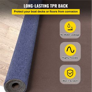 Tappeto Marino Blu Scuro 1,8 m x 12 m, Antiscivolo in TPR, Impermeabile, in Poliestere, per Uso Interno ed Esterno su Ponti e Terrazze - Product Image 4