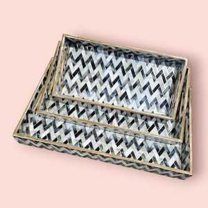 Bandeja de Servir de Madera con Esmalte Meena, Decorativa, Hecha a Mano, Organizador de Cocina y Comedor, Colección de Lujo - Product Image 3