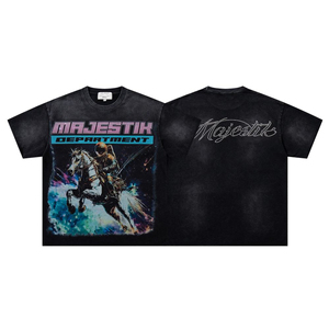 เสื้อยืดขายดี เสื้อยืดวินเทจผู้ชาย MAJESTIK ประดับเพชรเทียม แขนสั้น ใส่เที่ยวในเมืองสหรัฐอเมริกา - Product Image 6