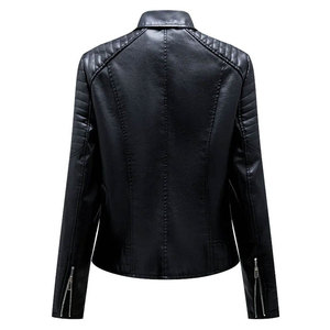 Chaqueta de Motocicleta para Mujer, de Piel de Oveja, Transpirable, con Cierre, Cuello Plegable, Mangas Acolchadas y Gruesas - Product Image 3
