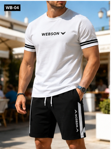 Conjunto Deportivo Transpirable para Hombre Webson, Camiseta y Pantalones Cortos con Estampado Tie-Dye 3D, Bloques de Color, Secado Rápido, Ropa de Verano, Superventas - Product Image 4