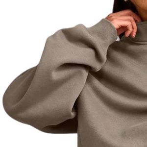 Womens Modern Sweatshirt Oversized Pullover <b>Long</b> <b>Sleeve</b> Crew Neck Soft Fleece Warm Casual <b>Top</b> Stylish Streetwear for Daily Wear - Product Image 6